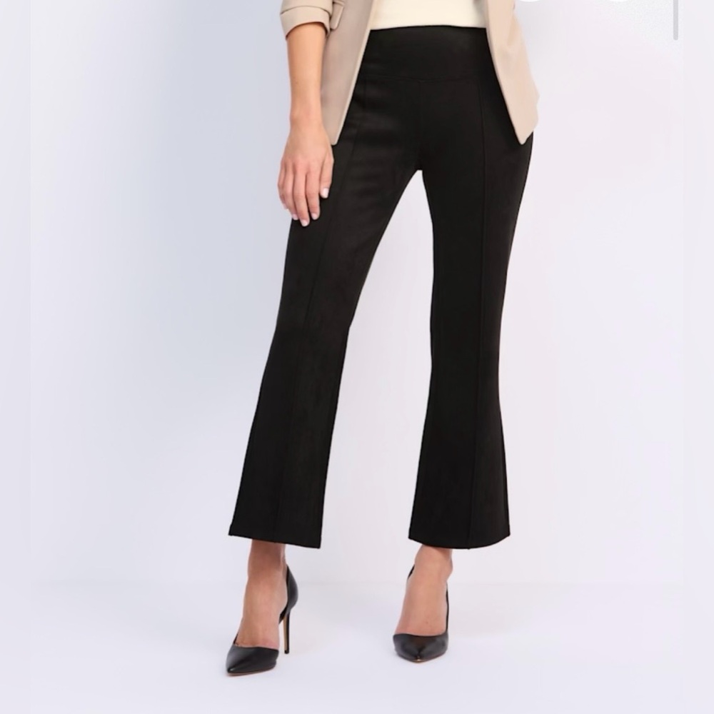 Liverpool Pearl High Rise Pintuck Faux Suede Flare Pants NWT!